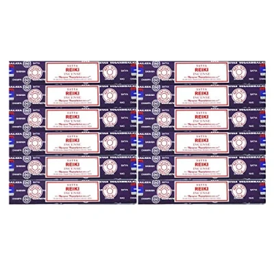 Image of Satya Incense Sticks, 12 Count Nag Champa Reiki, Original from Srinivas Sugandhalaya Factory