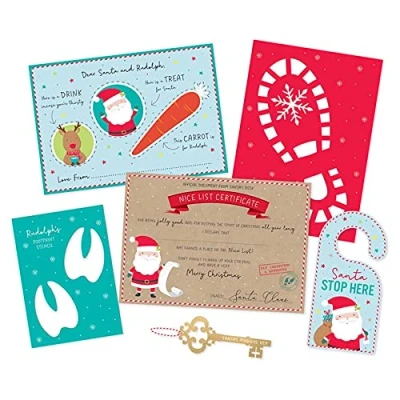 Image of Festive Wonderland Christmas Eve Pack Santa Placemat, Key, Footprint Stencil/Snow Plus More