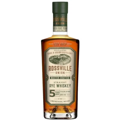 Image of Rossville Union Master Crafted Straight Rye, 5 year old rye from Ross &amp; Squib Distillery, 47% ABV