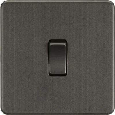 Image of KnightsBridge Screwless 10AX 1G 2 Way Switch Smoked Bronze