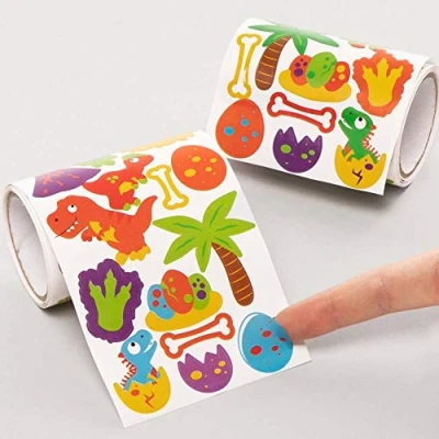 Image of Baker Ross FE183 Dinosaur Stickers for Kids Pack of 640, Craft Children, Value Pack, Ideal Arts and Crafts Projects, Childs Scrapbook Reward Charts