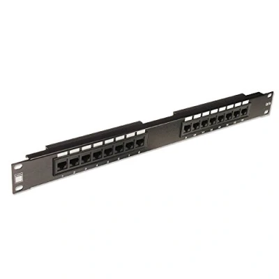 Image of LINDY 19 Inch CAT5e 1U 16 Port RJ 45 Patch Panel Unshielded Black
