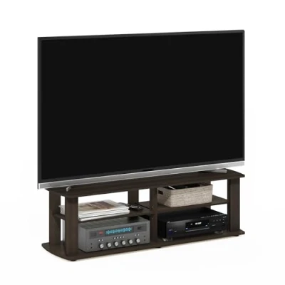 Image of FURINNO TV Entertainment Center, 11191DBR, Dark Brown, one size, 109.98 (W) x 34.04 (H) 33.27 (D) cm