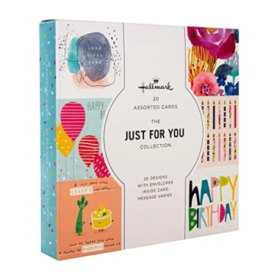 Image of Hallmark Birthday and Blank Cards Multipack of 20 in Contemporary Designs