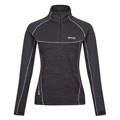 Image of Regatta Womens Hepley Half Zip Long Sleeve Fleece Top, Sealgrey/Ash, 16