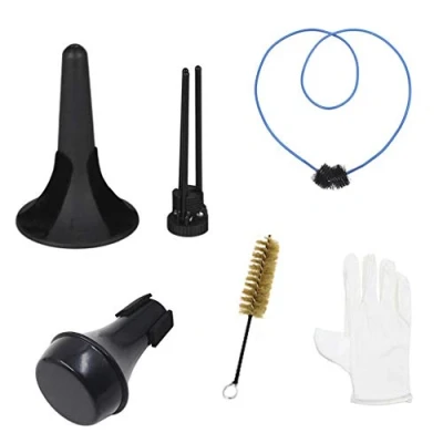 Image of BHUEHSS Trumpet Cornet Maintenance Cleaning Kit Musical Instrument Brush Set Mouthpiece Valve Snake