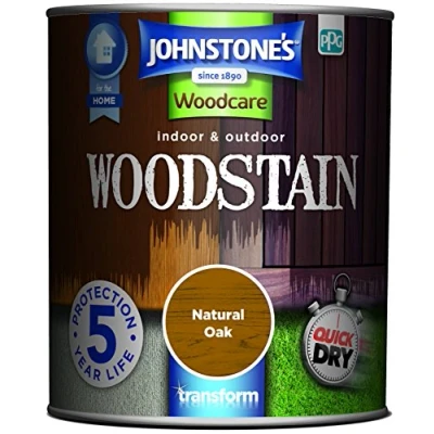 Image of Johnstone&#039;s Woodcare Indoor and Outdoor Woodstain Natural Oak 750ml