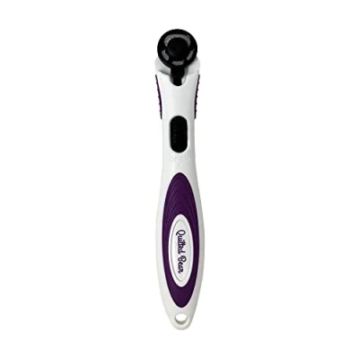 Image of The Quilted Bear Rotary Cutter Ergonomic Soft Grip for Fabric with Sharp Cutting Blade &amp; Easy Replace System (18mm Cutter)