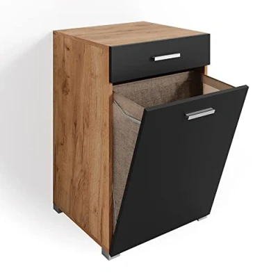 Image of Vicco Bathroom cabinet Matteo, Anthracite/Gold power oak, 50 x 78.5 cm