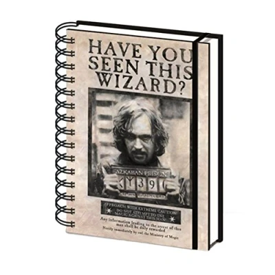 Image of Pyramid International HARRY POTTER A5 Lined Wiro Notebook Wanted Sirius Black Official Merchandise