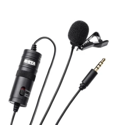 Image of BOYA BYM1 By Shotgun Video Microphone M1 Ultimate 3.5mm Lapel Mic Clip On Recording Omnidirectional Condenser for iPhone Android Smartphone Mac Tablet Dslr Camcorder, Black