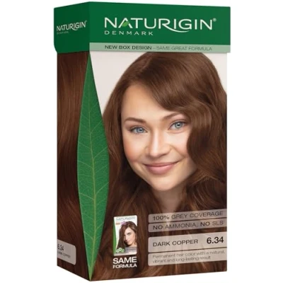Image of Copper Blonde Permanent Hair Dye 6.34 with Natural Ingredients No Ammonia