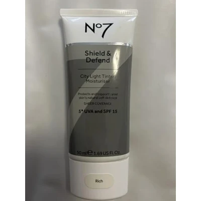 Image of No7 Sheild and Defend City Light Tinted Moisturiser Rich