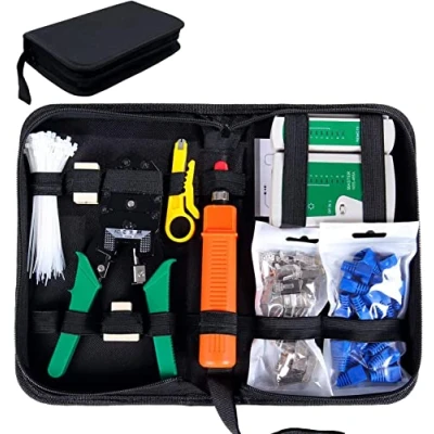 Image of SGILE Network Tool Kits Computer Maintenance LAN Cable Tester 9 in 1 with Crimp Stripper Set
