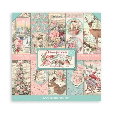 Image of Stamperia INTL Pink Christmas Mini Pad, 8 x inches