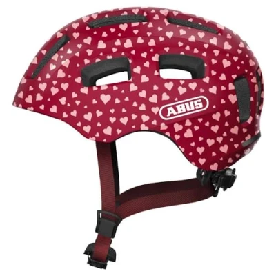 Image of ABUS Youn I 2.0 bike helmet with light for children, teenagers and young adults girls boys red, size S