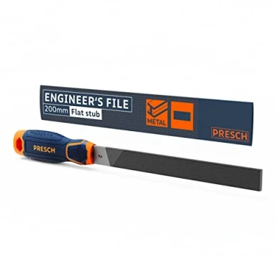 Image of Presch Flat File 200mm Three Sided Cut for Filing Right Angled workpieces Made of Metal and Wood High Quality Steel