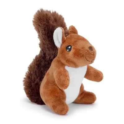 Image of Zappi Co Squirrel Plush Toy (15cm) 100% Recycled Eco Friendly Soft Cuddly Stuffed Animal for Newborn, Baby, Infant