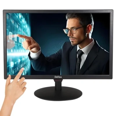 Image of Eoulyee 20 inch Touch Screen Monitoring LCD Display Security Camera Monitor Multifunction Interface HDMI, AV, BNC, VGA, USB, PC Input CCTV Computer Built in Speaker 1600x900 Full HD