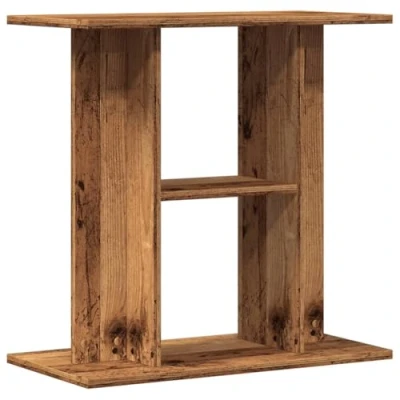 Image of vidaXL old wood engineered aquarium stand/cabinet 3 tier storage space fits any home or office decor 60x30x60cm