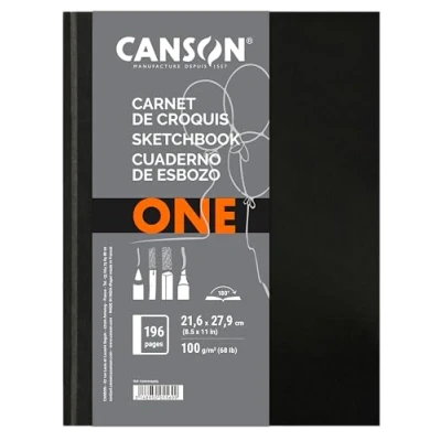 Image of Canson ArtBook ONE 21.6x27.9cm hardbound sketchbook including 98 sheets of 100gsm drawing paper