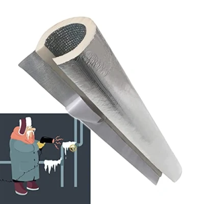 Image of Antifreeze Insulation Pipe Lagging Outdoor Foam Tubing ID 27mm 34mm 43mm 50mm 63mm 76mm Aluminum Foil Self Sealing Hose Solar Water Protection Cover ( Size : 43mm/1 2/3&quot;x Wall