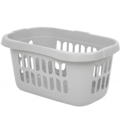 Image of Hipster Laundry Basket Strong Plastic Large Washing Clothes Storage Hamper Grey