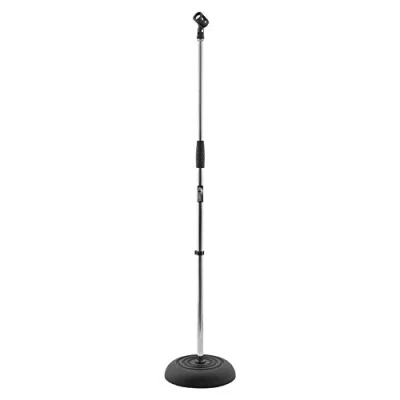 Image of TIGER MCA14 CM Adjustable Microphone Stand with Heavy Round Base Chrome