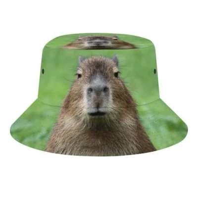 Image of JopaJre Funny Capybara Bucket Hat for Women Men Sun Cap Fisherman Packable Beach Caps Travel Outdoor
