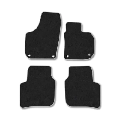 Image of Car Mats Compatible with Skoda Superb (2008 2015) Tailored Fit Grey Carpet Floor Set Accessory Custom 4 Pieces Anti Slip Backing &amp; Binding Trim Edge