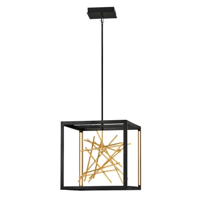 Image of Hinkley Styx Integrated LED Pendant Ceiling Light Black &amp; Golded Gold, 3000K