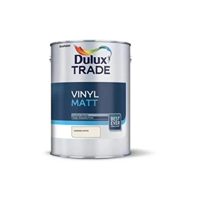 Image of Dulux Trade 5L Vinyl Matt Jasmine White Finish