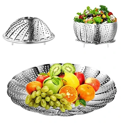 Image of Steamer Basket, Stainless Steel Collapsible Steamer,Adjustable Sizes to Fit Various Pots