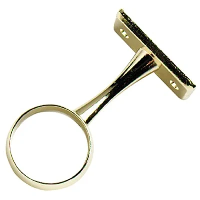 Image of Merriway BH04416 EB Brass Plated Wardrobe Rod Rail Centre Support Bracket, 19 mm (3/4 inch)