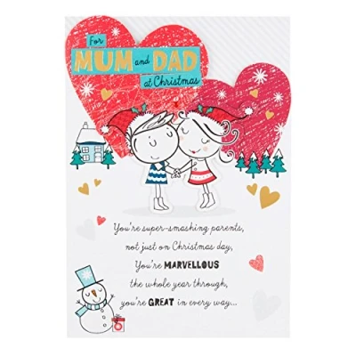 Image of Hallmark Mum and Dad Christmas Card &#039;Super Smashing&#039; Medium