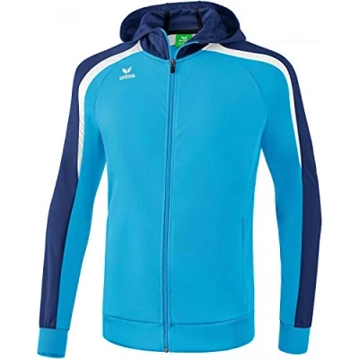 Image of Erima Men&#039;s Liga Line 2.0 Hooded Training Jacket Curacao/New Navy/White, X Large