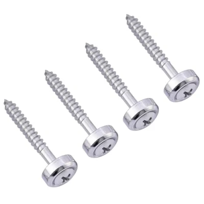Image of Musiclily Electric Guitar Bass Neck Joint Bushings &amp; Bolts,Chrome (4 Pieces)