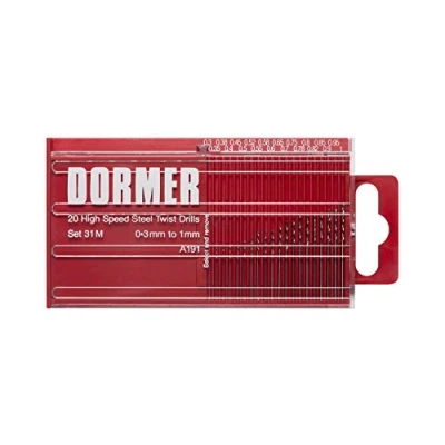 Image of Dormer A191231M HSS High Speed Steel Jobber Drill Bits with 118 Degree Standard Point, Set of 20
