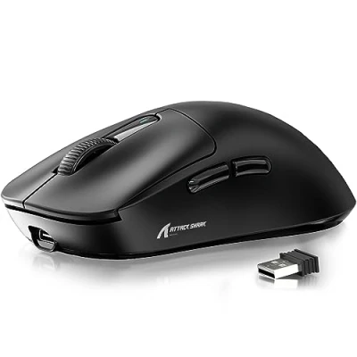 Image of ATTACK SHARK X3 49g SUPERLIGHT Mouse, PixArt PAW3395 Gaming Sensor, BT/2.4G Wireless/Wired 6 Adjustable DPI up to 26000, 200 Hrs Battery, G502, Office Mice for Win11/Xbox/PS/Mac (Black)