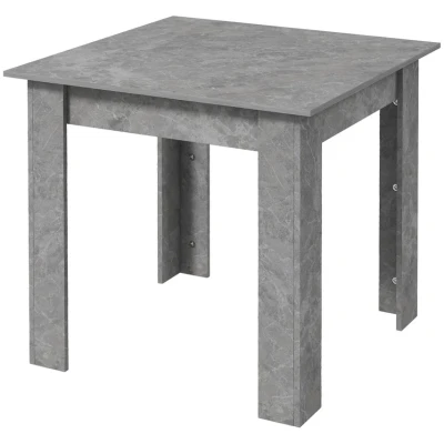 Image of HOMCOM Square Dining Table for 2, Modern Kitchen with Faux Concrete Effect, Non slip Foot Pads Living Room, Cement Grey