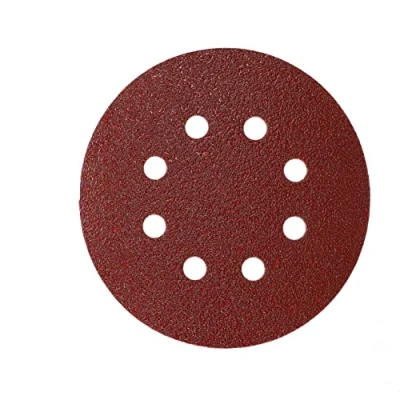 Image of Mirka Red Abrasive paper sanding discs Ø 125 mm / Grip fastening 8 holes grit P60 5 pieces for wood, metal and plastic