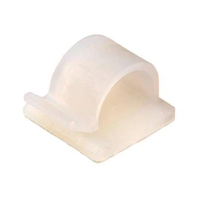 Image of KafTon Self Adhesive Cable Clips Wire Management Cord Holder (16mm x 16mm (Hole: 6.3mm), White)