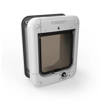 Image of Cat Mate Microchip Activated Flap, For Cats and Small Dogs, Easy Installation in UPVC Doors, Glass, Wooden Doors White