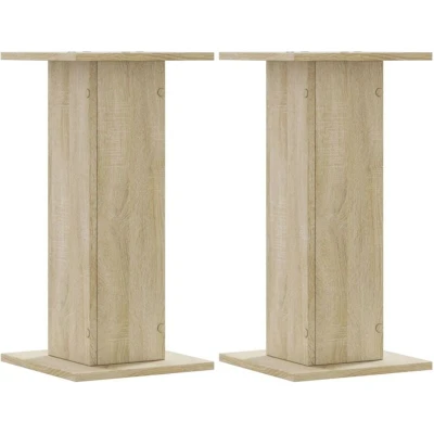 Image of vidaXL Plant Stands 2 pcs Sonoma Oak 30x30x60 cm Engineered Wood