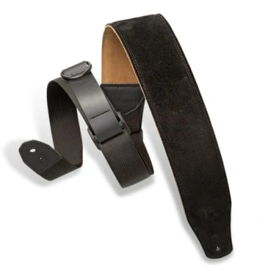 Image of Levy&#039;s MRHSP BLK Right Height Suede Leather Padded 2 1/2&quot; Black