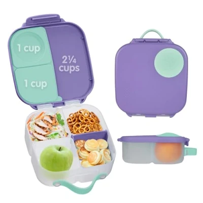 Image of b.Box Mini Lunchbox Bento Box with 3 Compartments (2 Leakproof) Ideal for Toddlers, Kids Lunch &amp; Snacks Fits Whole Piece of Fruit BPA Free