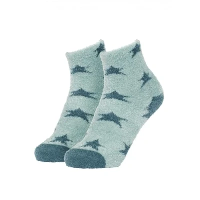Image of LeMieux Mini Childrens Sasha Star Fluffies Socks Petrol 13 3