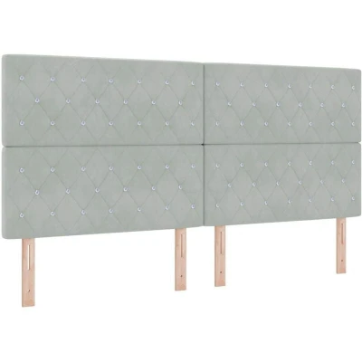 Image of vidaXL Box Spring Bed with Mattress Light grey 200 x cm Velvet