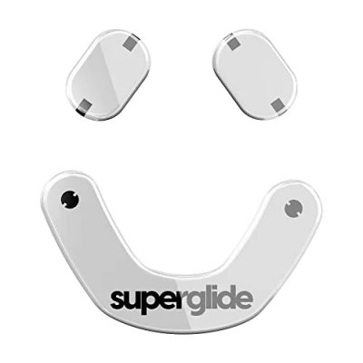 Image of Superglide Fastest and Smoothest Mouse Feet/Skates Made with Ultra Strong Flawless Glass Super Fast Smooth Durable Sole for SteelSeries Prime Mini Wired/Wireless [White]