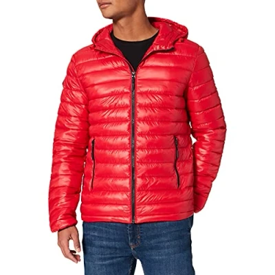 Image of Superdry Men&#039;s Shine Hooded Fuji Jackets, Rouge Red, 4XL